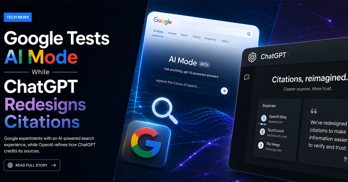 Google Tests New AI Mode Placement as Google and ChatGPT Experiment With Citations